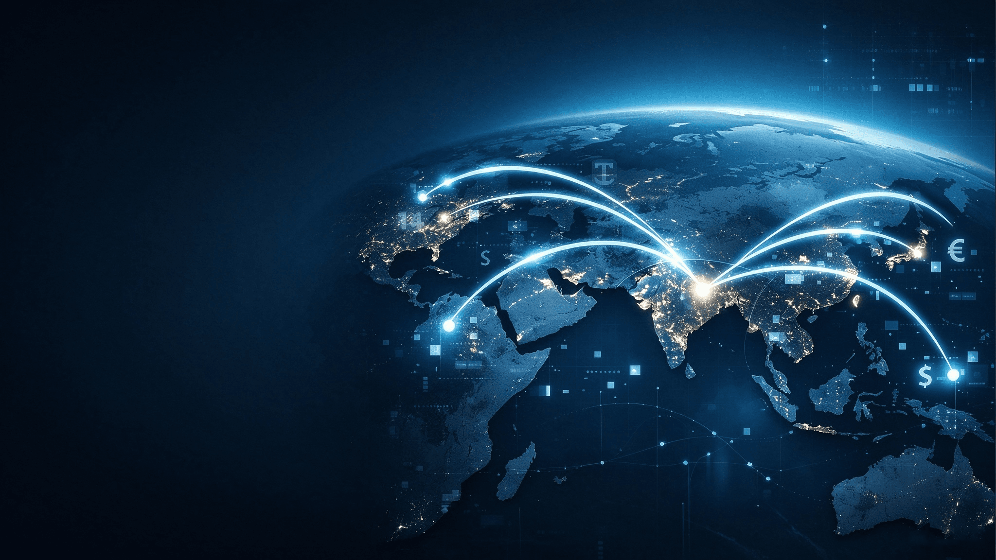 Glowing globe highlighting Paylink US markets across the world